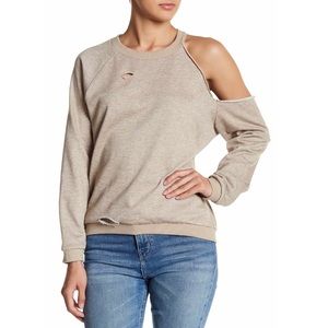 NWT TOV Raglan Sleeve Distressed Pullover
